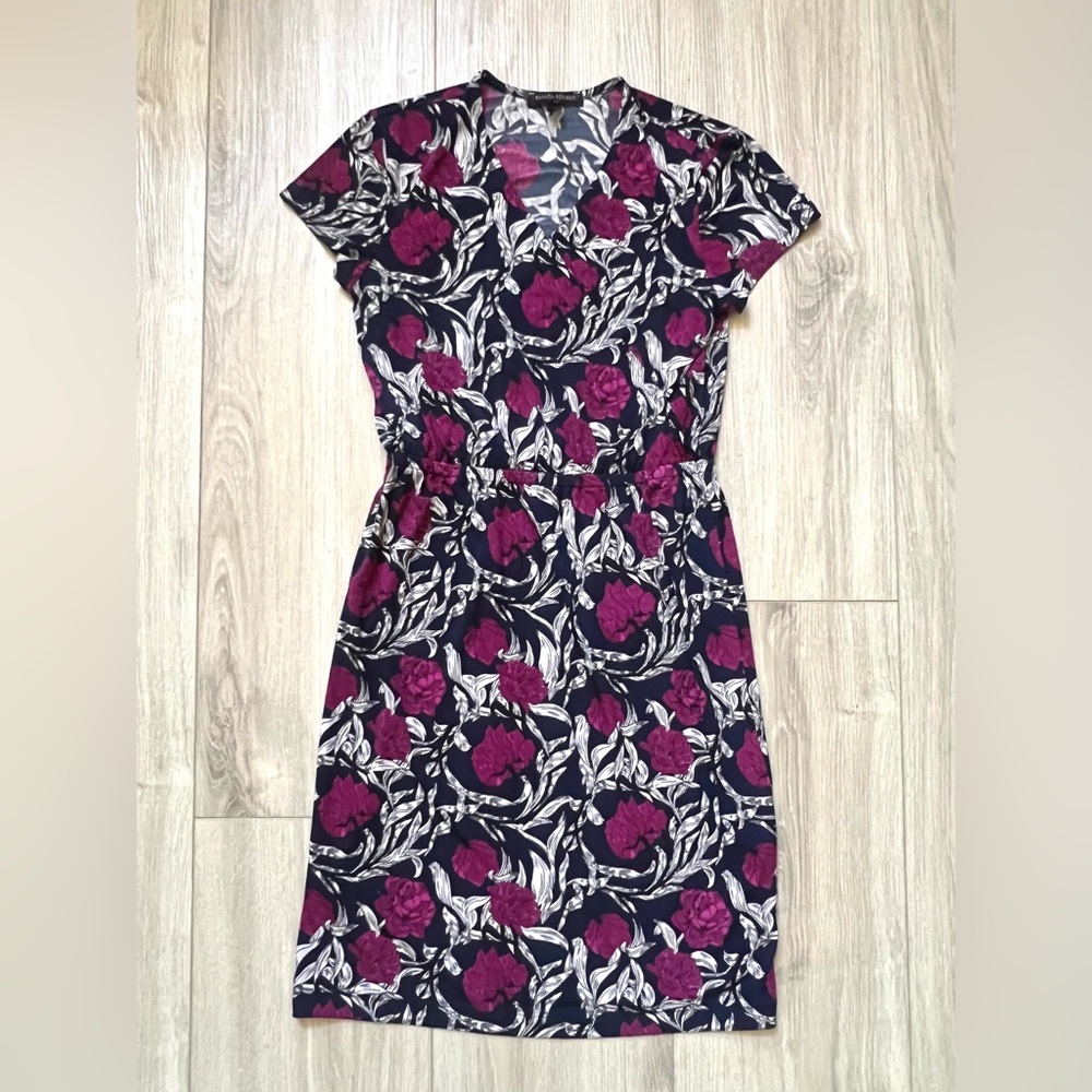 (New) Banana Republic Purple and Navy Floral Midi Dress